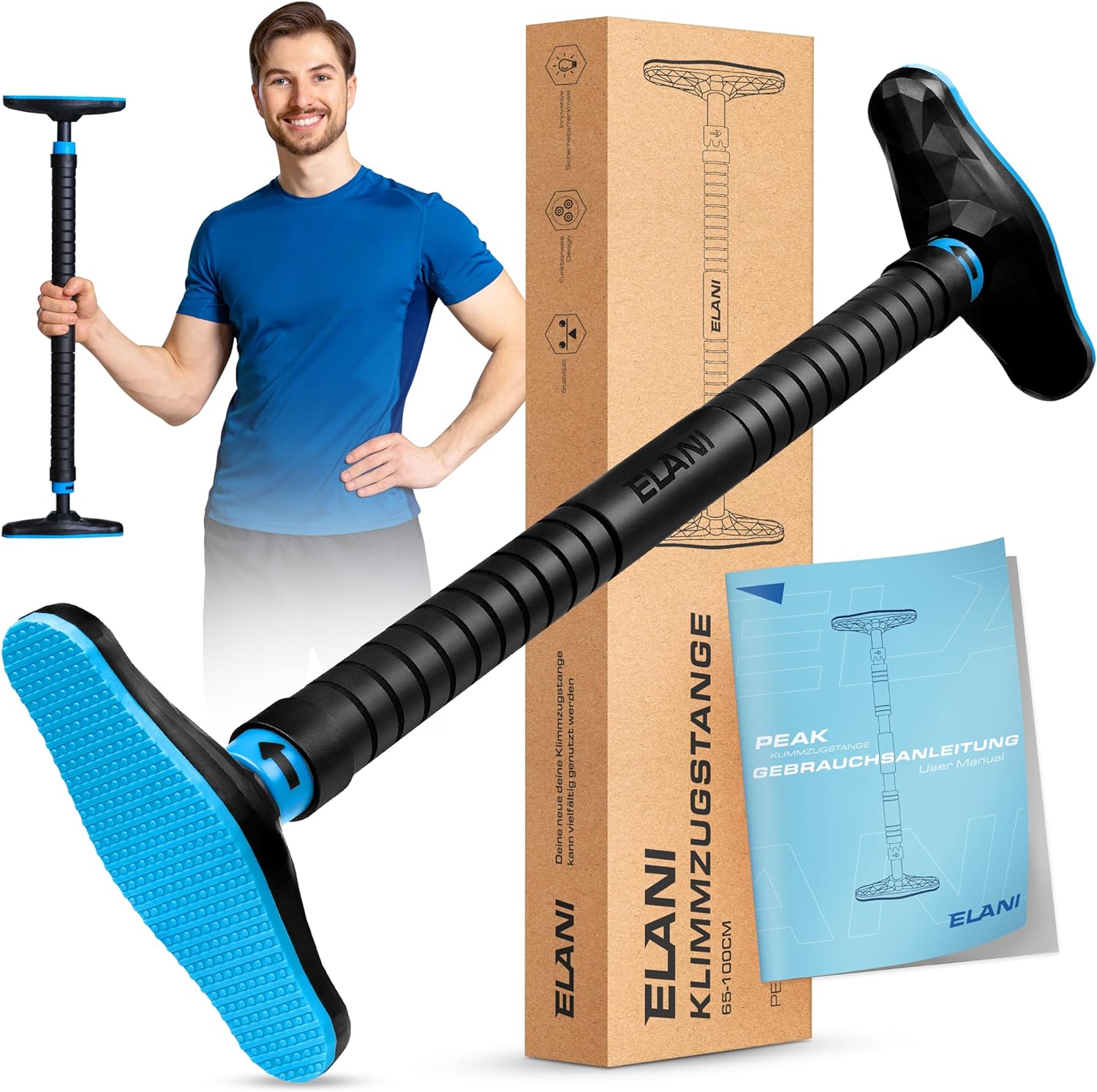 Klimmzugstange für Türrahmen 70–90 cm – Sicher & ohne Bohren, bis 300 kg | ELANI
