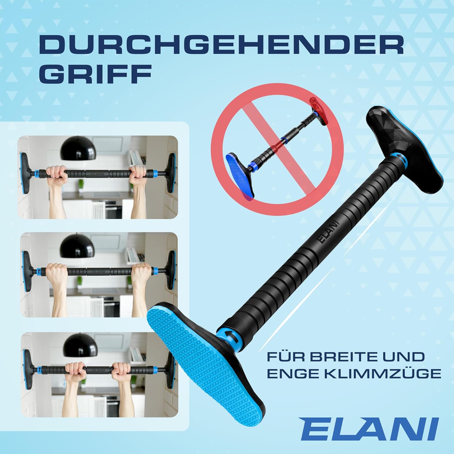 Klimmzugstange für Türrahmen 70–90 cm – Sicher & ohne Bohren, bis 300 kg | ELANI