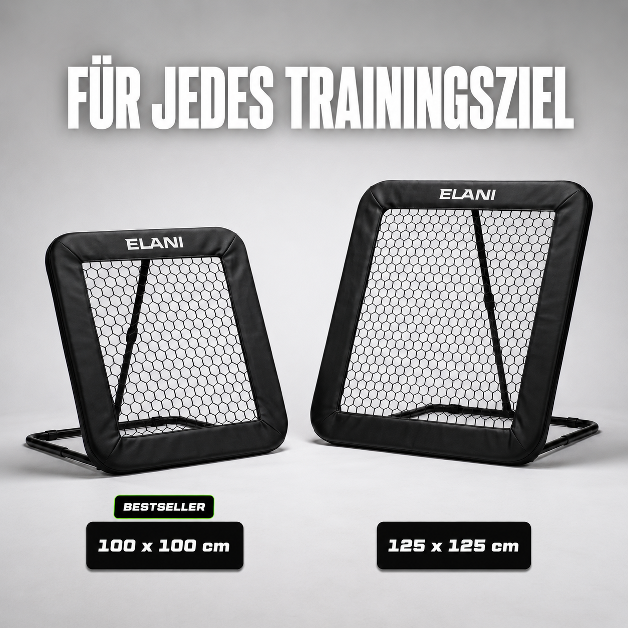 TouchPro Fußball Rebounder 100 x 100 cm – Rückprallnetz in schwarz