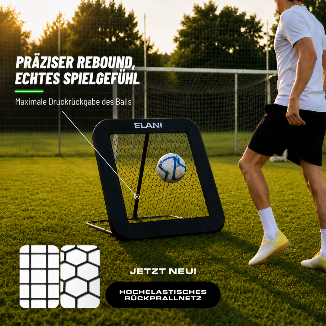 TouchPro Fußball Rebounder 100 x 100 cm – Rückprallnetz in schwarz