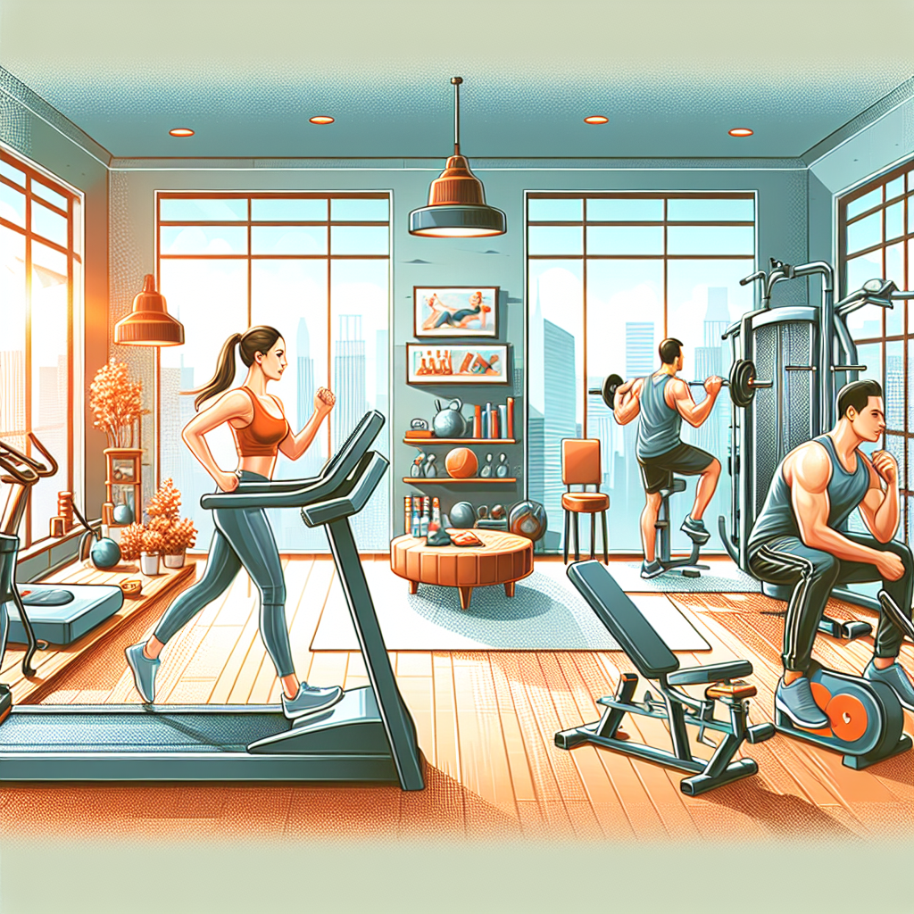 Kombination von Cardio- und Krafttraining im Heim-Fitnessstudio: Ausbalancieren verschiedener Trainingstypen.