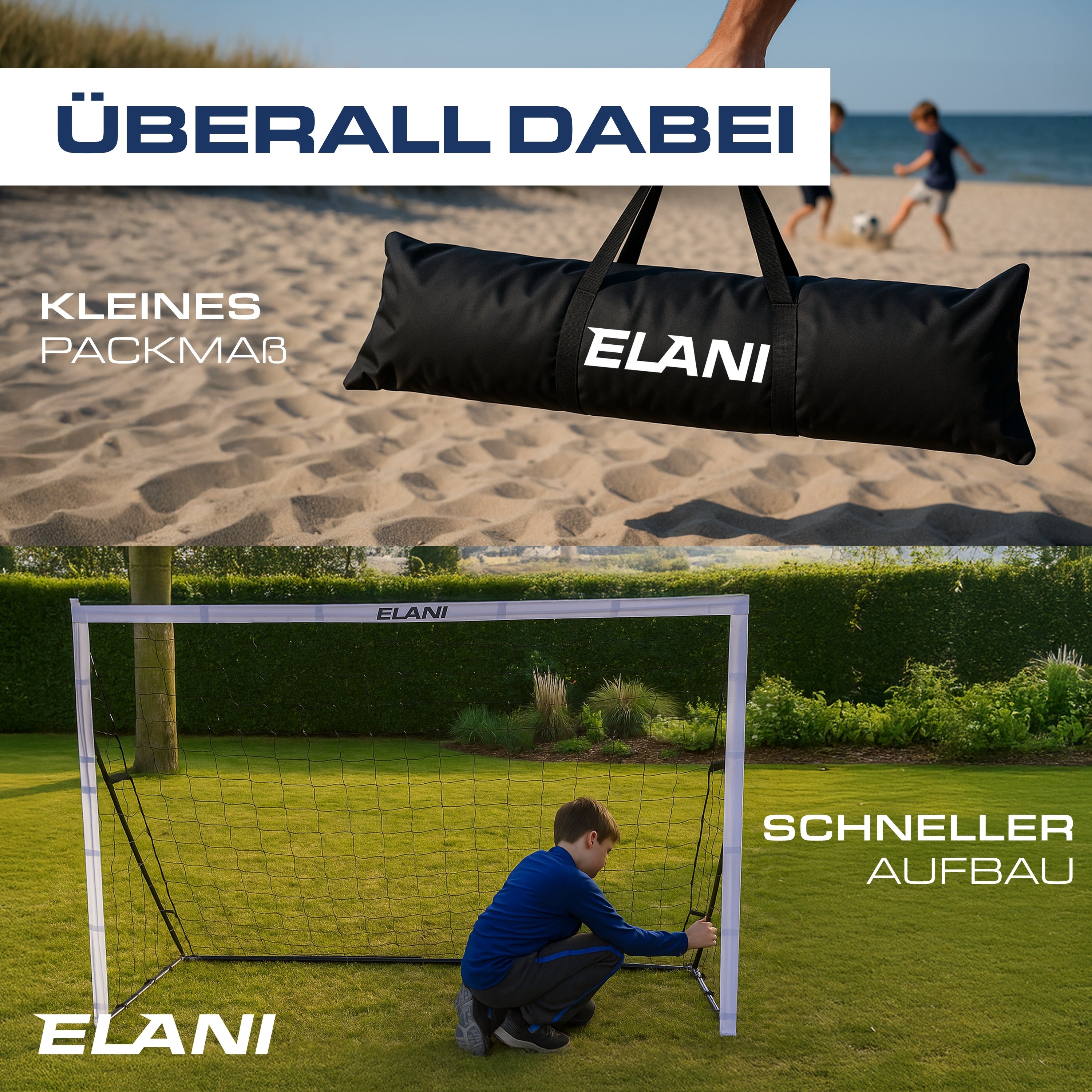 Fußballtor 240x150 cm – Stabil, Wetterfest & mit Tragetasche | B-Ware (50 % Rabatt)