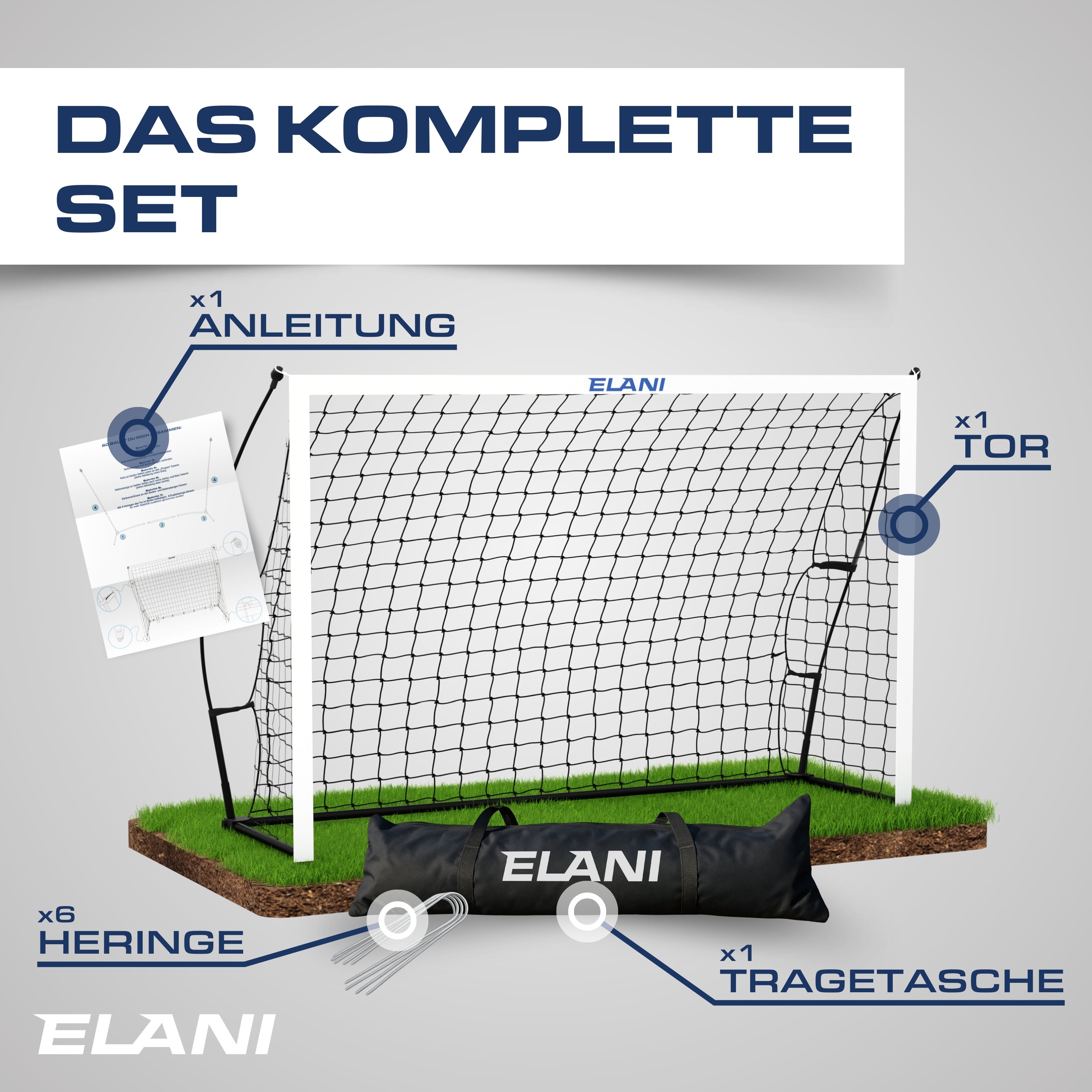 Fußballtor 240x150 cm – Stabil, Wetterfest & mit Tragetasche | B-Ware (50 % Rabatt)
