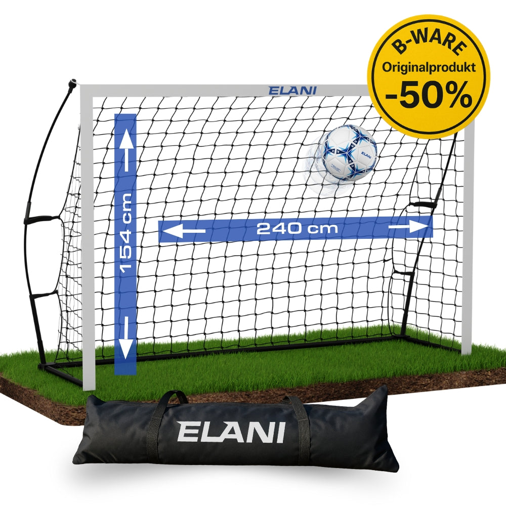 Fußballtor 240x150 cm – Stabil, Wetterfest & mit Tragetasche | B-Ware (50 % Rabatt)