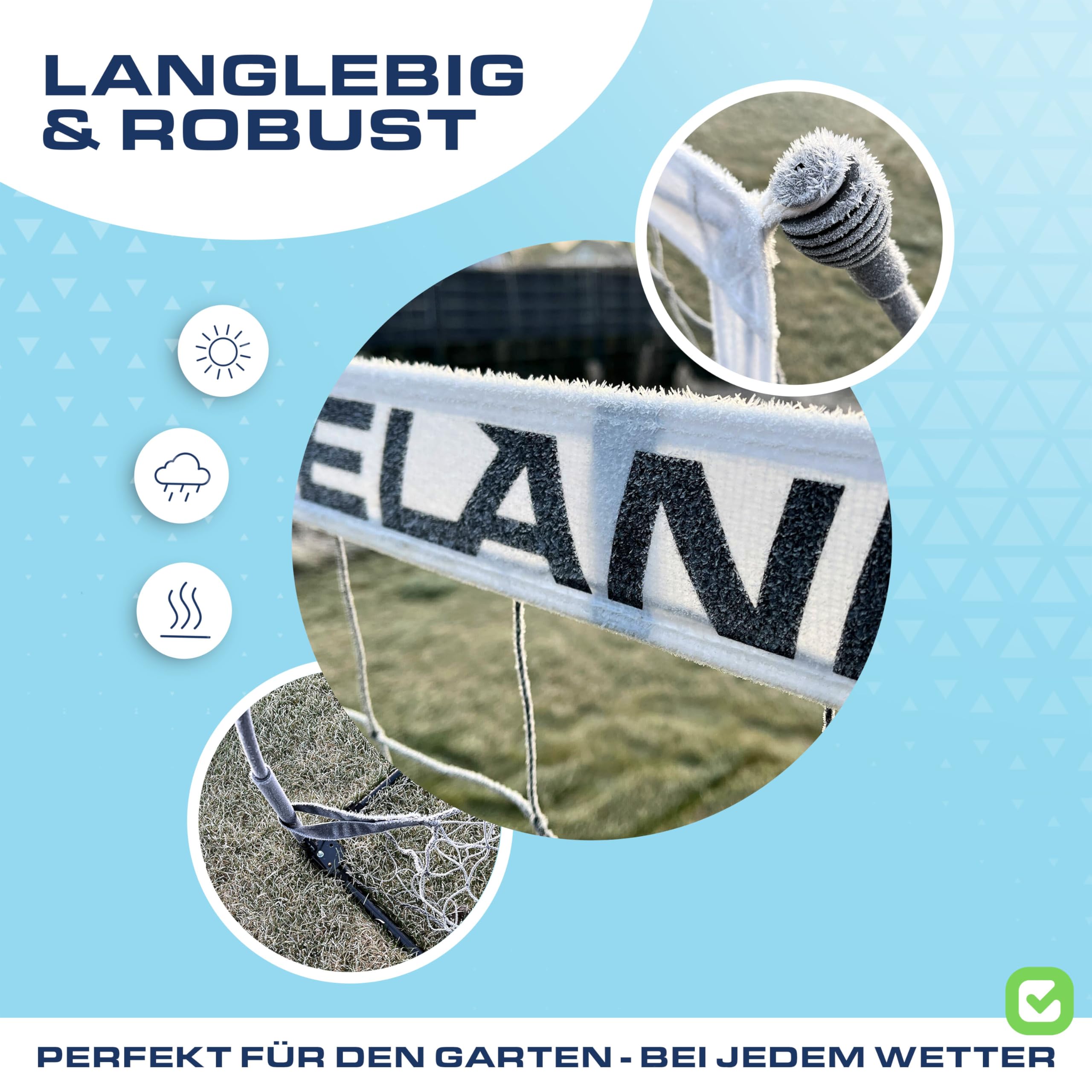 ELANI Fußballtor groß stabil 240x150cm wetterfest mit praktischer Tragetasche & 8 Heringen